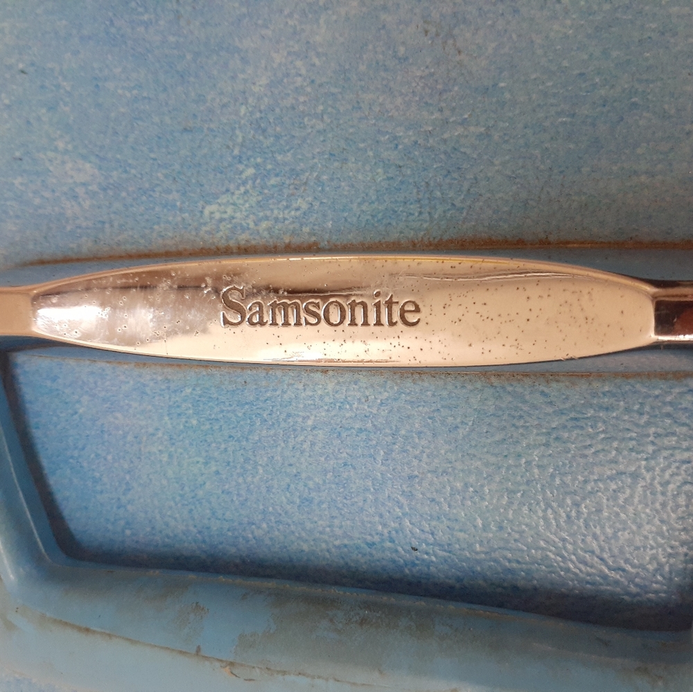 VTG SAMSONITE COSMETIC TRAIN CASE BLUE IT'S A BOY Makeup Luggage - Picture 3 of 12